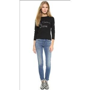 Bella Freud Je Taime Jane Gainsberg is Gold Crewneck Sweater Size S